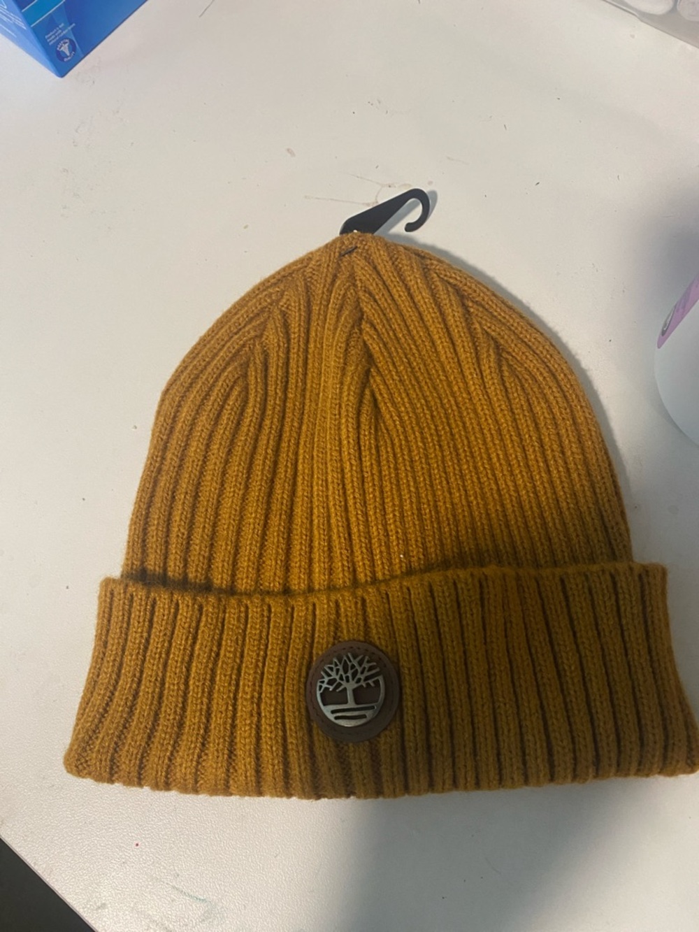 Timberland Men's Ribbed Beanie - Mustard Yellow